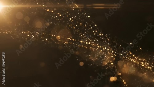 Wallpaper Mural Golden light sparks on dark background with bokeh effect Torontodigital.ca