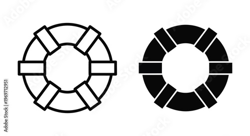 Lifebuoy icon set, life ring symbol, vector illustration