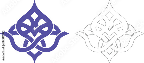 Purple and black Arabic ornamental white