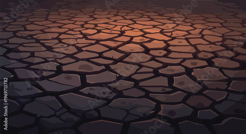 Stylized Cracked Dry Earth Ground Texture Background