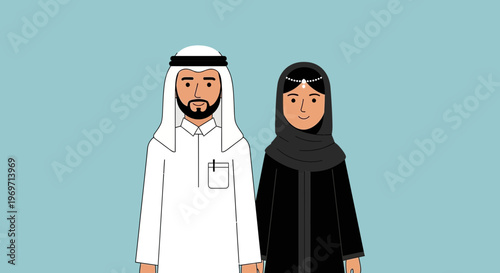 Arab Couple Standing Together