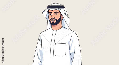 Arab Man in Traditional Kandura and Ghutra