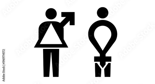 Symbols gender male and female with arrows pointing up featuring gender symbols, male symbol, female symbol with gender icons and male icon elements