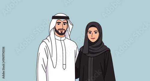 Emirati Couple in Traditional Attire