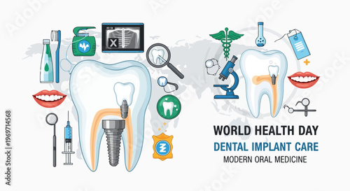 Dental implant and oral medicine tools for World Health Day