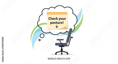 Ergonomic office chair with posture reminder for workplace wellness