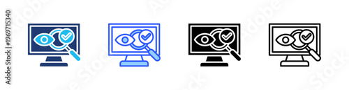 Monitoring Multiple Style Icon Set Collection Pack Web Banner Vector 