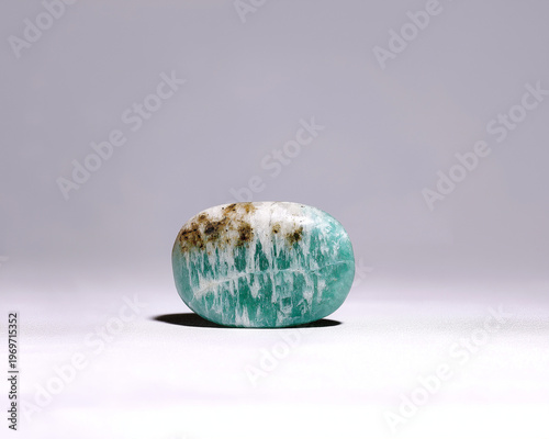 Amazonite Stones Set — Polished and Raw Isolated on White, Teal amazonite crystals, rough and polished, high‑res cutouts for jewelry, wellness, branding, packaging, and product mockups.