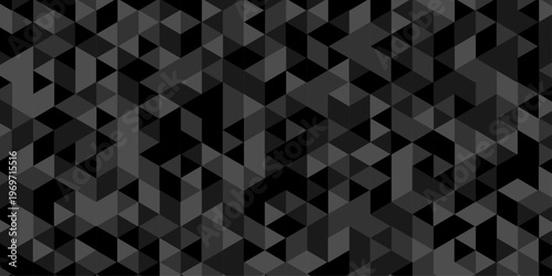 Abstract low polygon paper cubic black, gray wallpaper design. vector transparent polygon reangle square pattern. geometric wall tile metal cube triangle background.