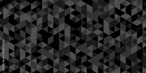 Vector seamless technology gray and black randomly low polygon background. pattern Polygon mosaic triangle, business corporate background.