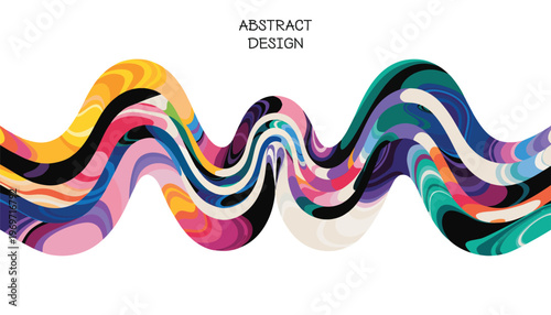 Abstract colorful background with circles abstract Modern Flat Illustration Set with Dynamic Waves, Urban Lifestyle and Colorful Creative Design