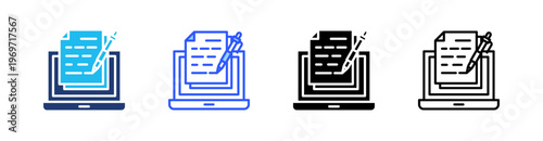 Copywriting Multiple Style Icon Set Collection Pack Web Banner Vector 