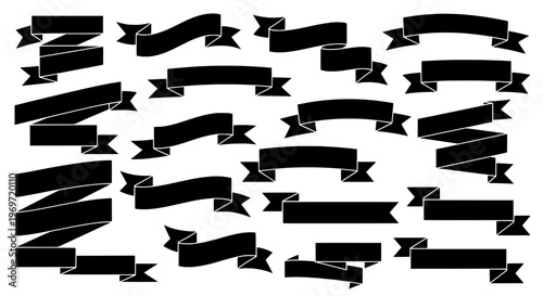 Banners collection with various shapes and orientations for design projects featuring black, white, vector with graphic and elements elements for