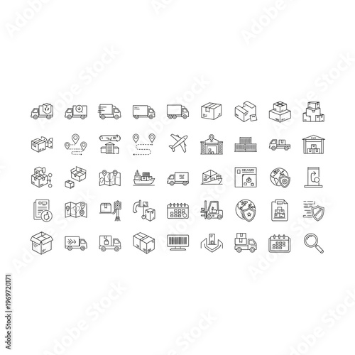 A collection of black and white kanji characters