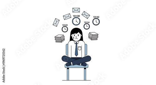 Woman Overwhelmed by Tasks and Deadlines.