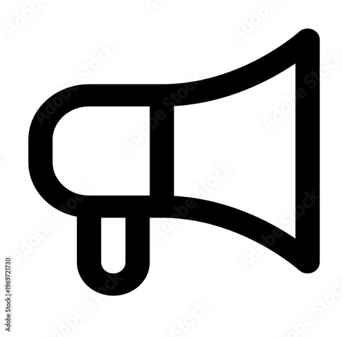 Megaphone Icon Vector. Outline Megaphone Sign. Isolated Contour Symbol Illustration.
