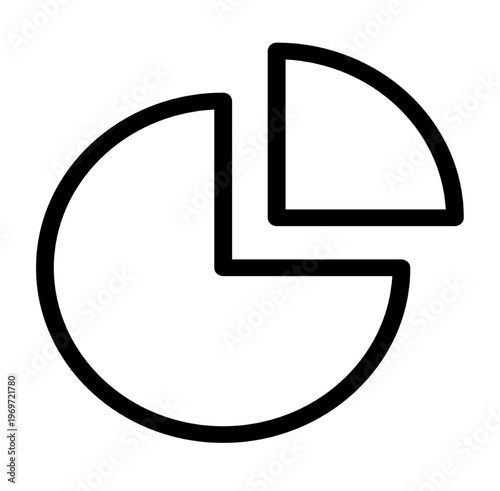 Pie Chart Line Icon Vector. Outline Pie Chart Sign. Isolated Contour Symbol Illustration