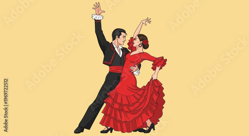 Couple Dancing Flamenco