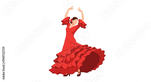 Flamenco Dancer in Red Dress