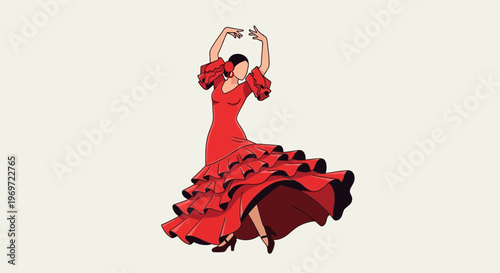 Flamenco Dancer in Red Dress