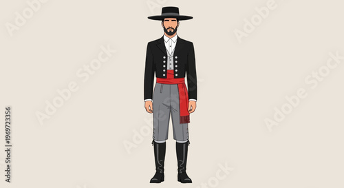 Traditional Spanish Flamenco Dancer Costume