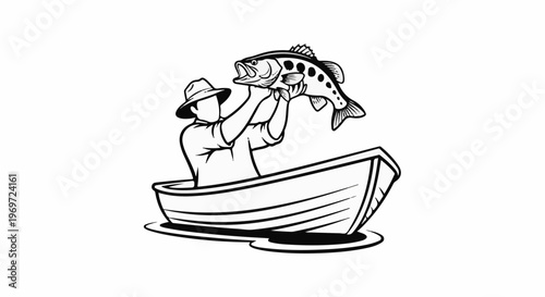 Fisherman proudly displays large catch from his boat