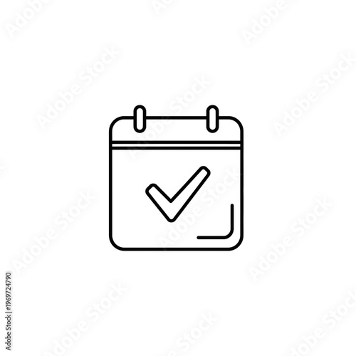 A calendar icon with a checkmark on it Vector