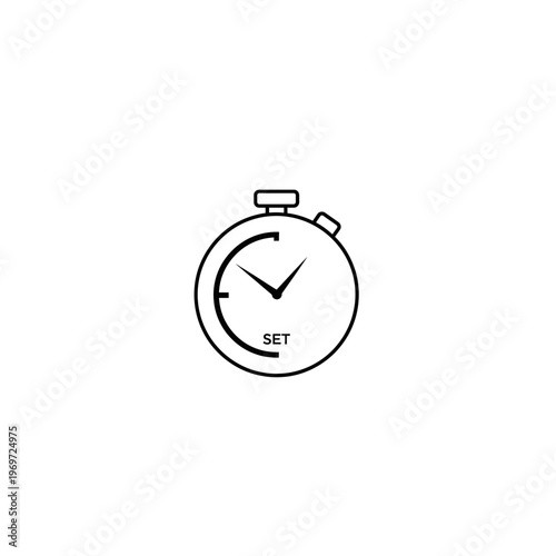 A stopwatch with a simple design and short clock hands Vector