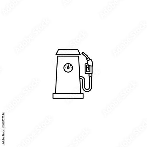 A gas pump with a nozzle on the side