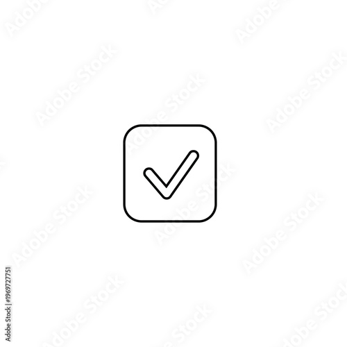 Free Download A black and white checkmark icon in a square - GFXLoad