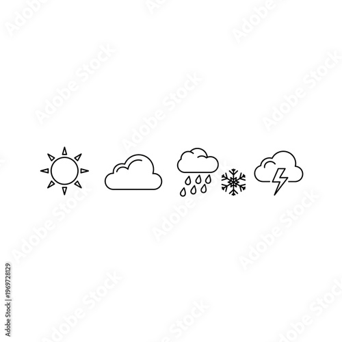 A set of weather icons for different conditions