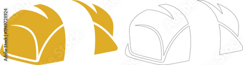 Yellow bread loaf paper wrap silhouettes