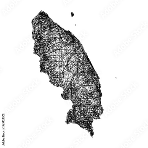 Sketch Trengganu outline map design