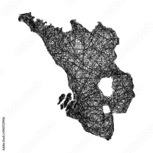 Sketch Selangor outline map design