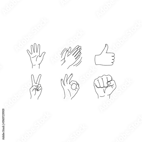Hand gestures for numbers and approval