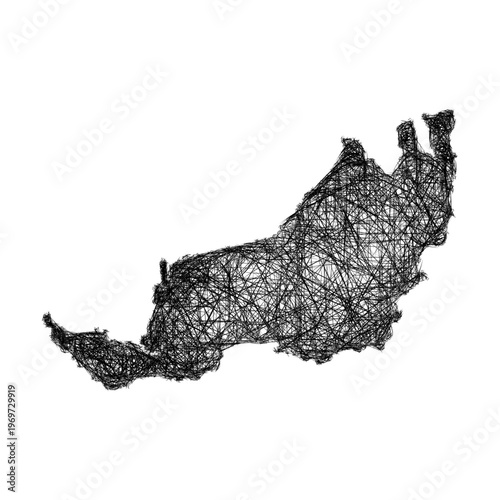 Sketch Sarawak outline map design