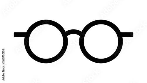 Classic round eyeglasses with thick black frames and wire rims Vector