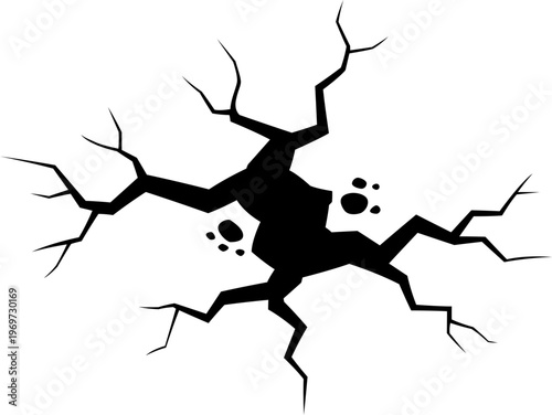 Vector of cracks in walls or ground.