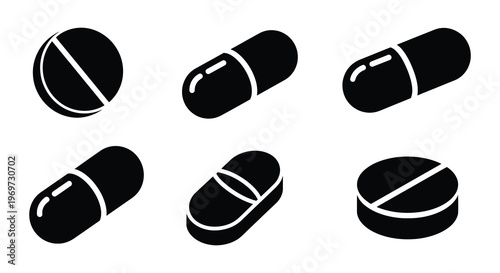 Variety of medication forms pills capsules and blister packs shown