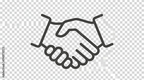 Handshake icon, business partnership symbol, agreement handshake, vector handshake