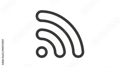 Wi-Fi symbol, wireless internet icon, network connection sign, black line art