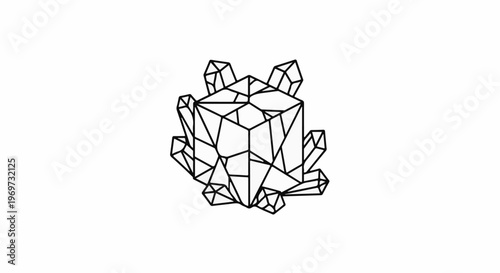 Geometric crystal cluster outline