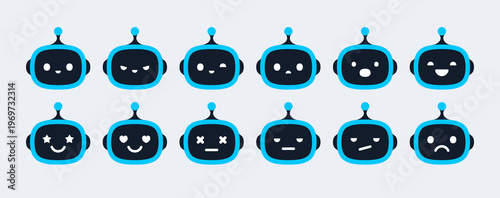 Fotografía AI chatbot bot head emotions and facial expressions kit