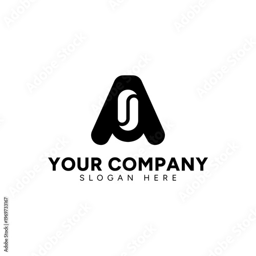 Abstract coffee logo built around letter A