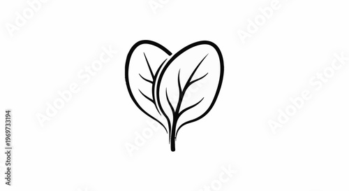 Simple outline of two heart-shaped leaves joined at the stem