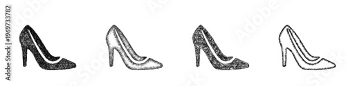 Sketch shoe icon design set