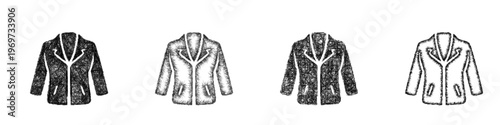 Sketch jacket icon design set