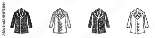 Sketch coat icon design set
