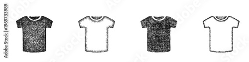 Sketch t shirt icon design set