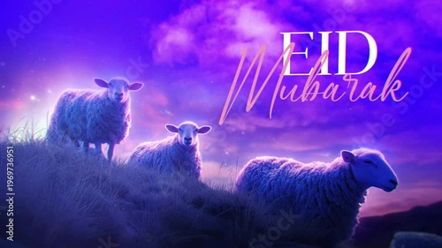 Eid al-Adha Mubarak 3D Animation Celebration Scene